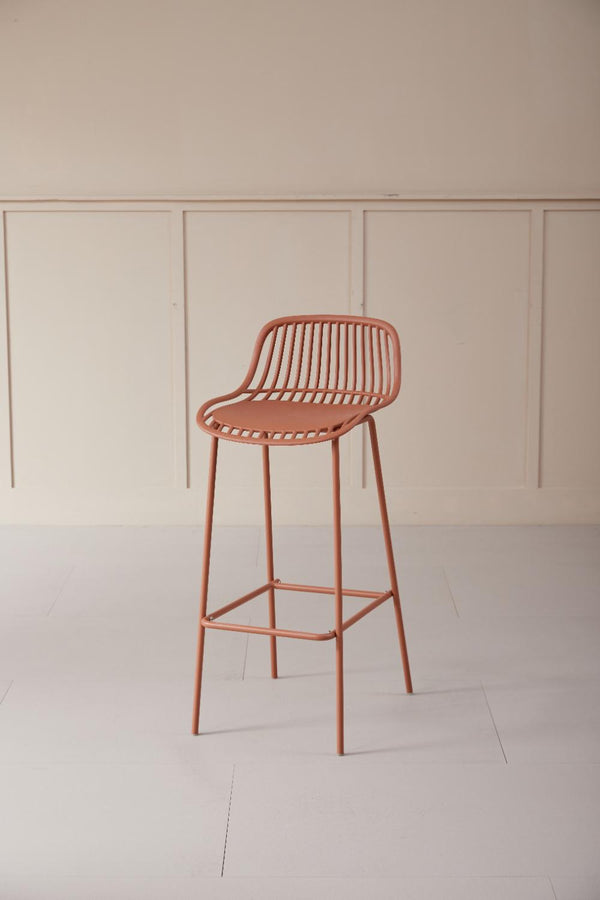 Butaco para Bar Tulum, Color Terracota, Diseño Moderno