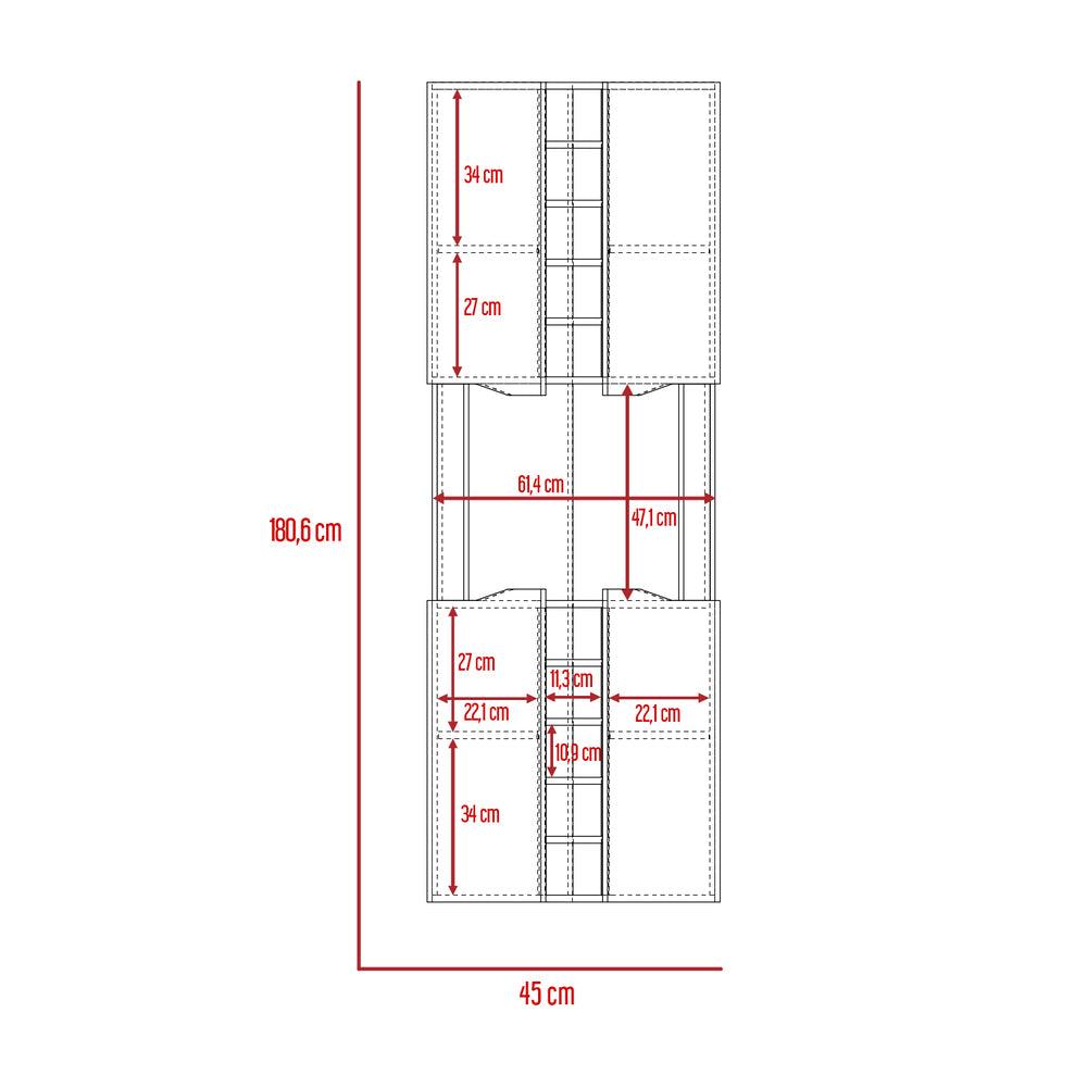 Bar Yeko, Café Claro y Cocoa, con 4 Puertas y Amplio Espacio de Almacenamiento - VIRTUAL MUEBLES