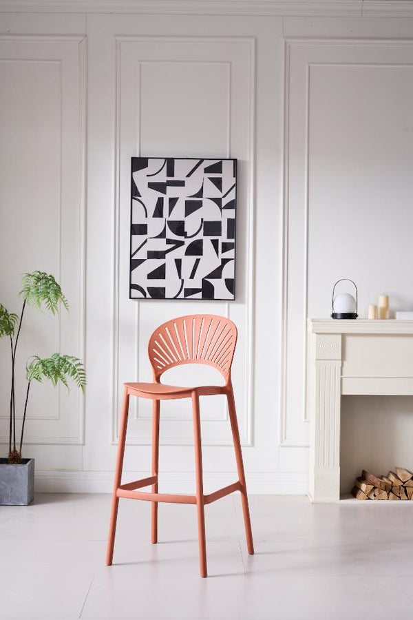 Butaco para Bar Paraiso, Color Terracota, Diseño Moderno