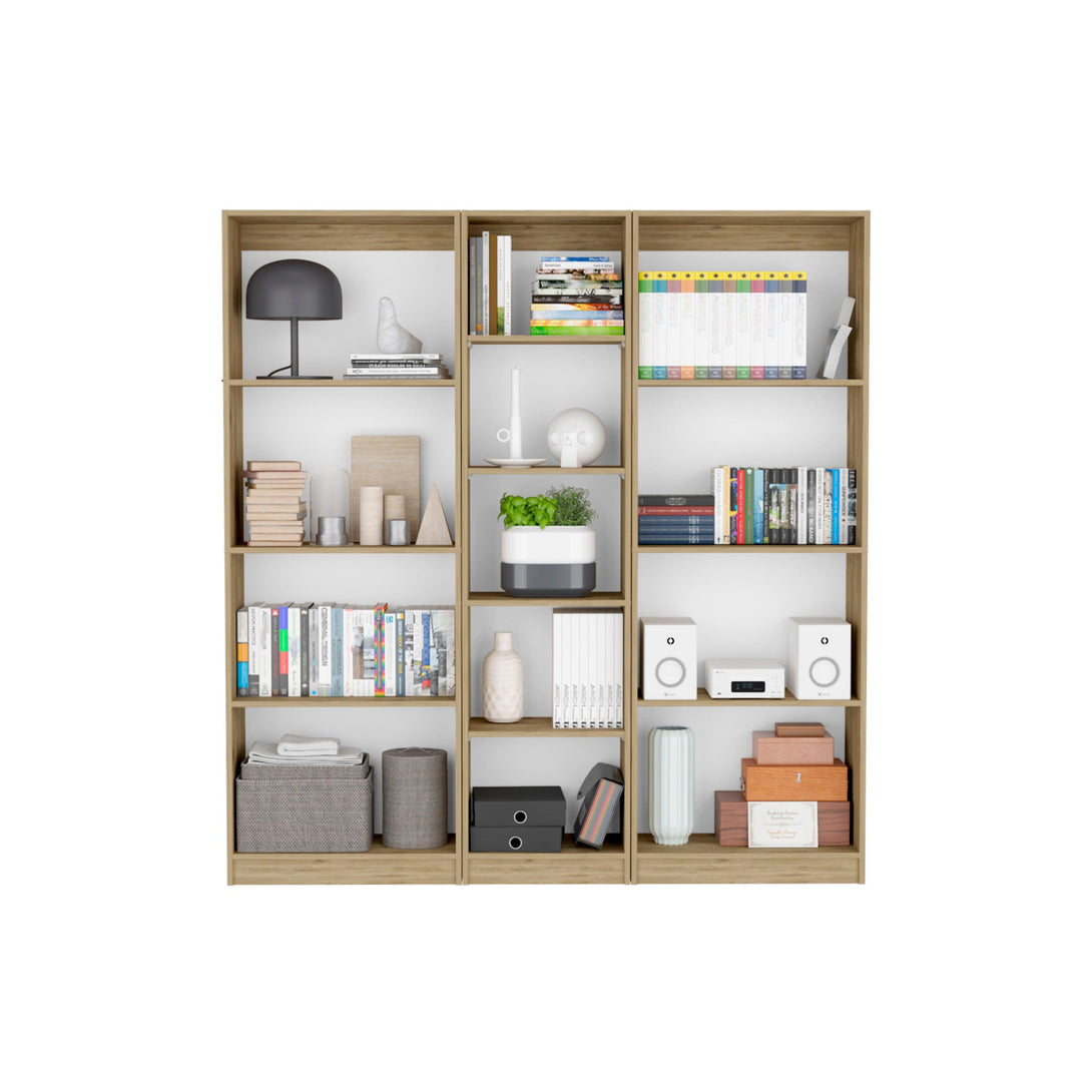 Combo de Bibliotecas Home, Macadamia Incluye Tres Bibliotecas sin puertas - VIRTUAL MUEBLES