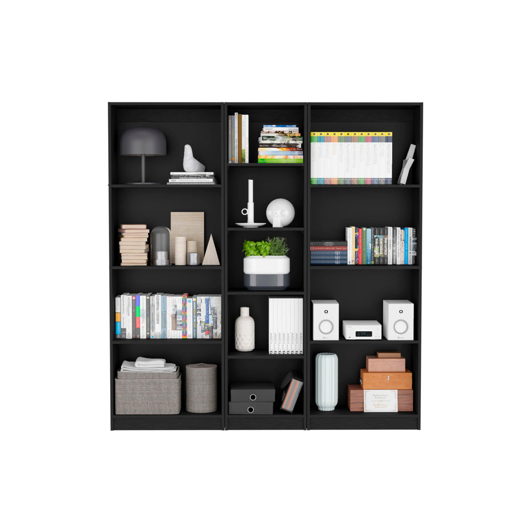 Combo de Bibliotecas Home, Wengue Incluye Tres Bibliotecas sin puertas - VIRTUAL MUEBLES
