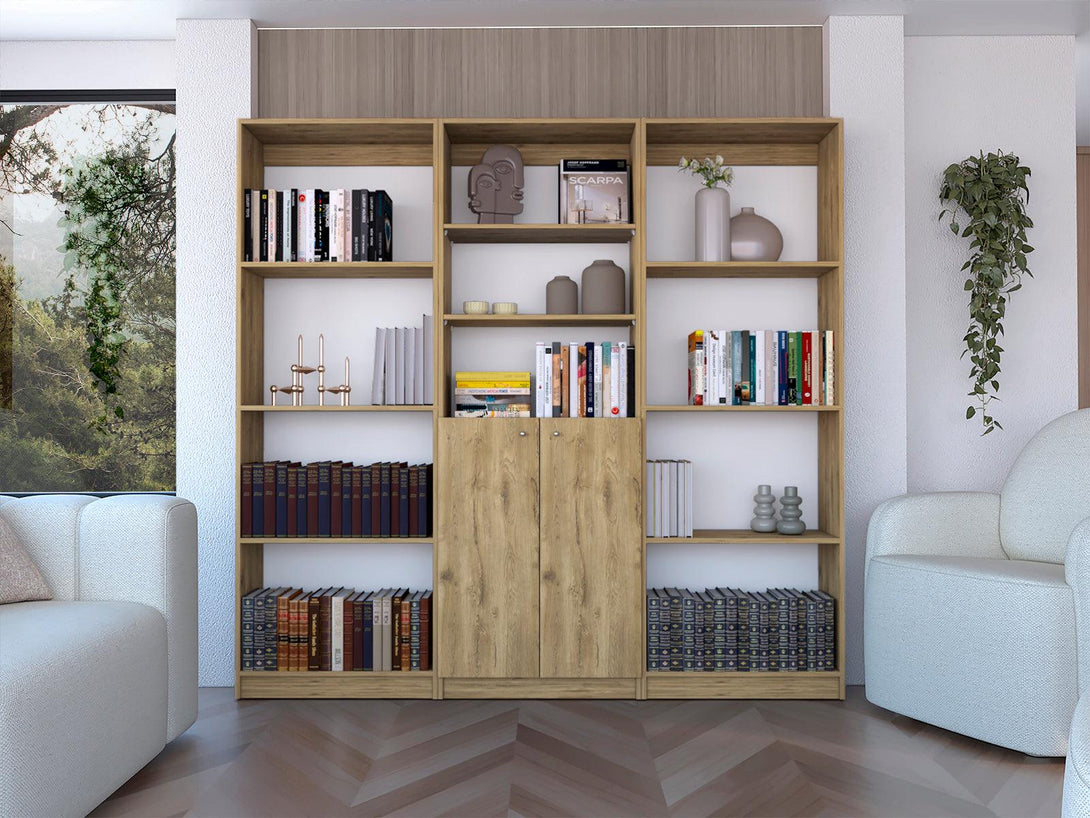 Combo de Bibliotecas Home, Macadamia Incluye Tres Bibliotecas - VIRTUAL MUEBLES