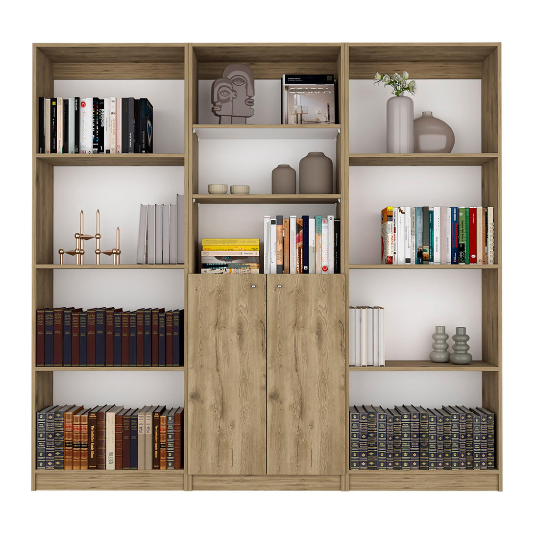 Combo de Bibliotecas Home, Macadamia Incluye Tres Bibliotecas - VIRTUAL MUEBLES