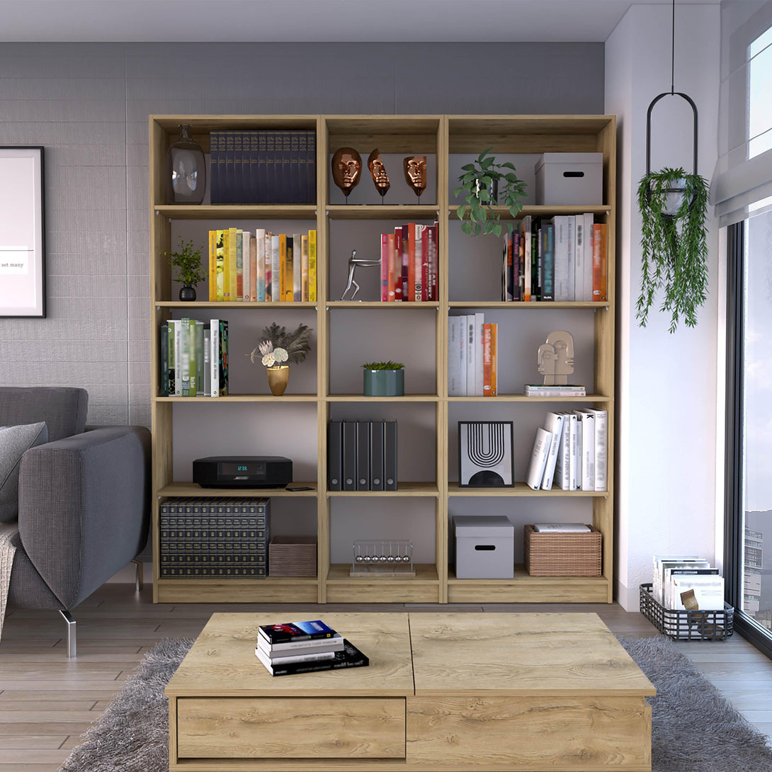 Combo de Bibliotecas Home, Macadamia Incluye Tres Bibliotecas sin puertas - VIRTUAL MUEBLES