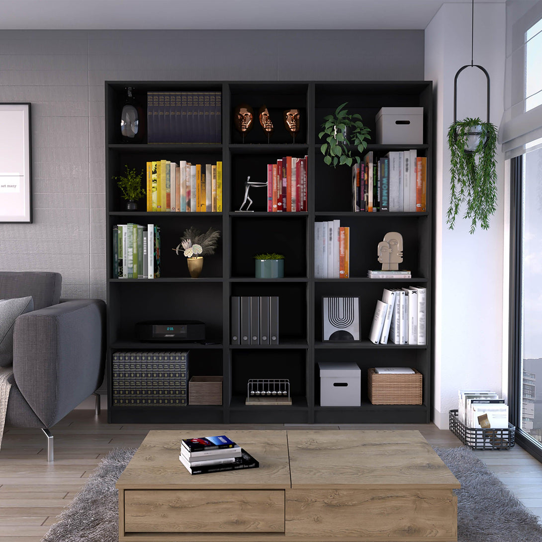 Combo de Bibliotecas Home, Wengue Incluye Tres Bibliotecas sin puertas - VIRTUAL MUEBLES