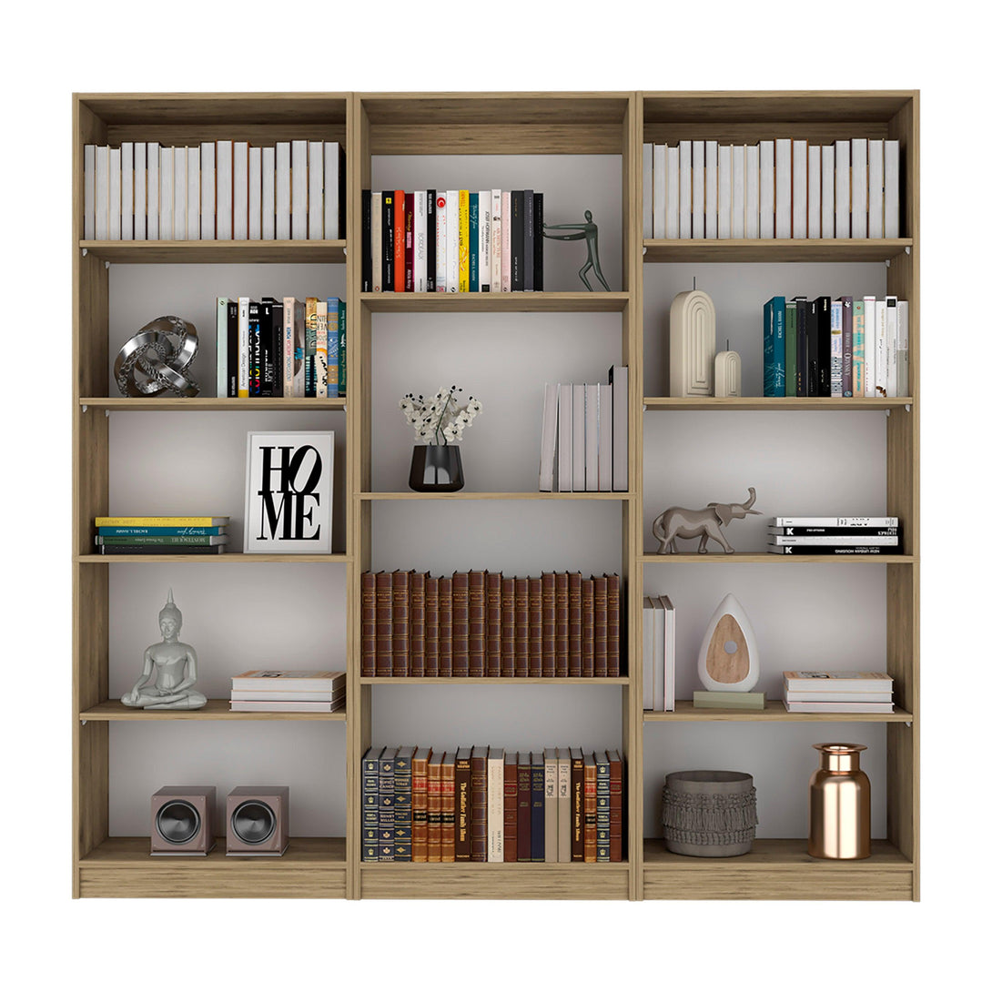 Combo de Bibliotecas Home, Macadamia Incluye Tres Bibliotecas - VIRTUAL MUEBLES