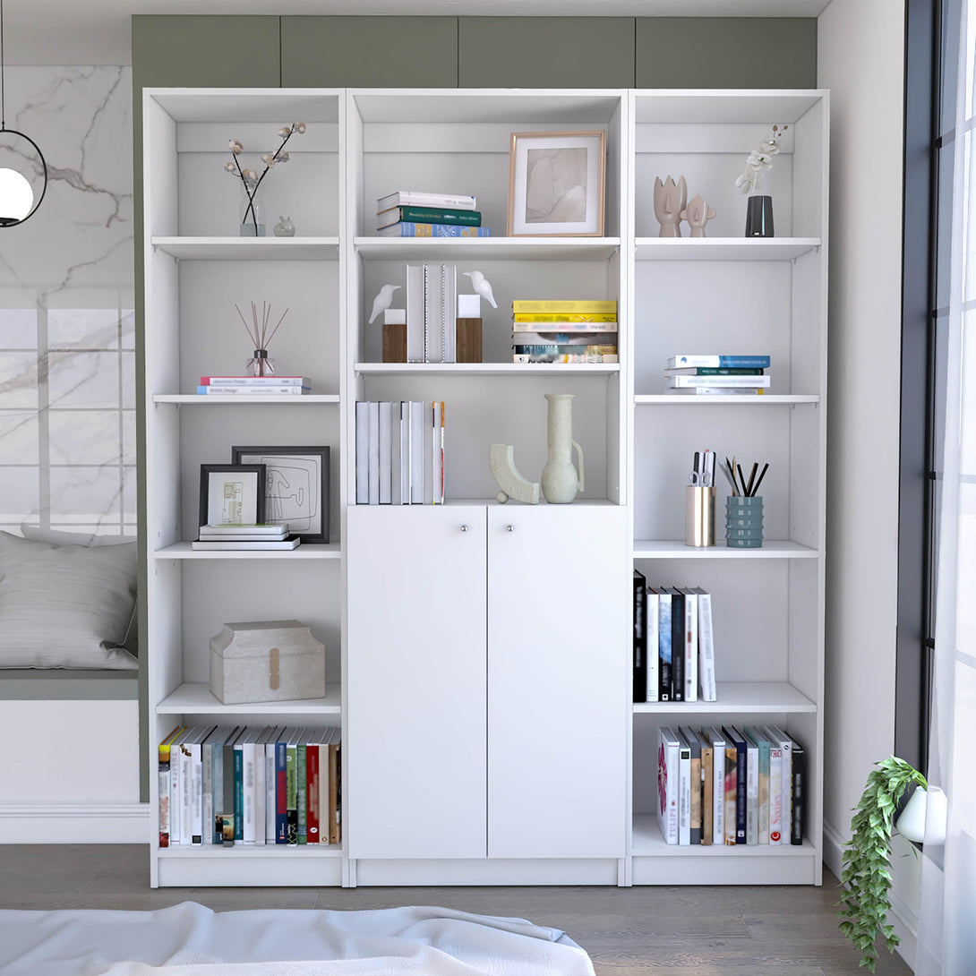 Combo de Bibliotecas Home, Blanco Incluye Tres Bibliotecas - VIRTUAL MUEBLES
