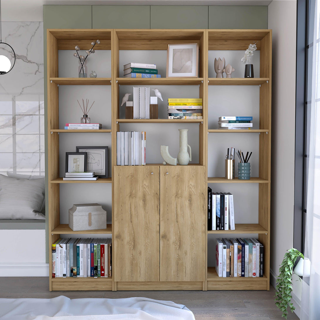 Combo de Bibliotecas Home, Macadamia Incluye Tres Bibliotecas - VIRTUAL MUEBLES