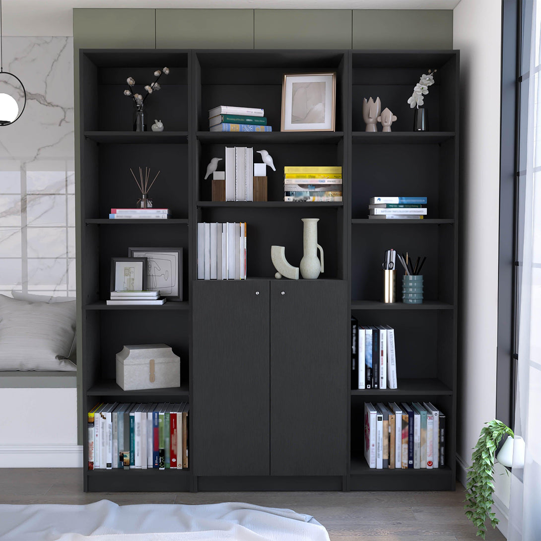 Combo de Bibliotecas Home, Wengue Incluye Tres Bibliotecas - VIRTUAL MUEBLES
