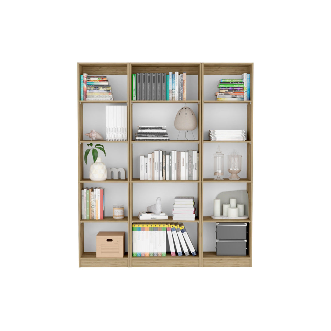 Combo de Bibliotecas Home, Macadamia Incluye Tres Bibliotecas - VIRTUAL MUEBLES