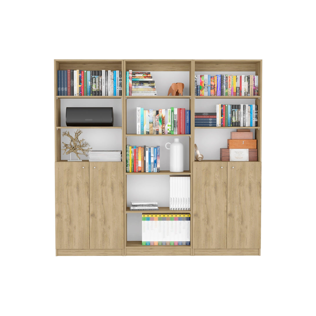 Combo de Bibliotecas Home, Macadamia Incluye Tres Bibliotecas - VIRTUAL MUEBLES
