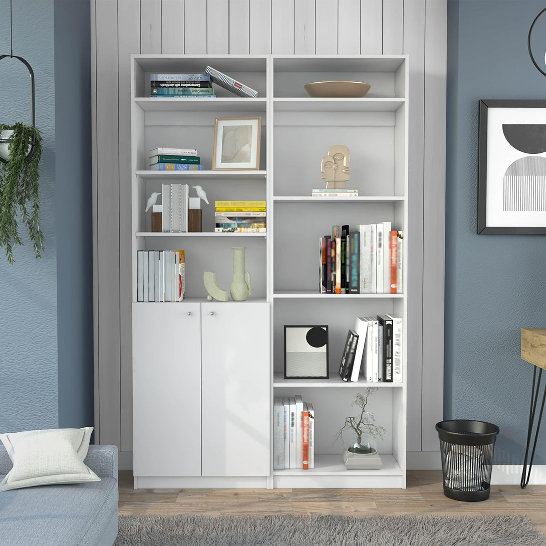 Combo de Bibliotecas Home, Blanco, Incluye Dos Bibliotecas y Dos complementos - VIRTUAL MUEBLES