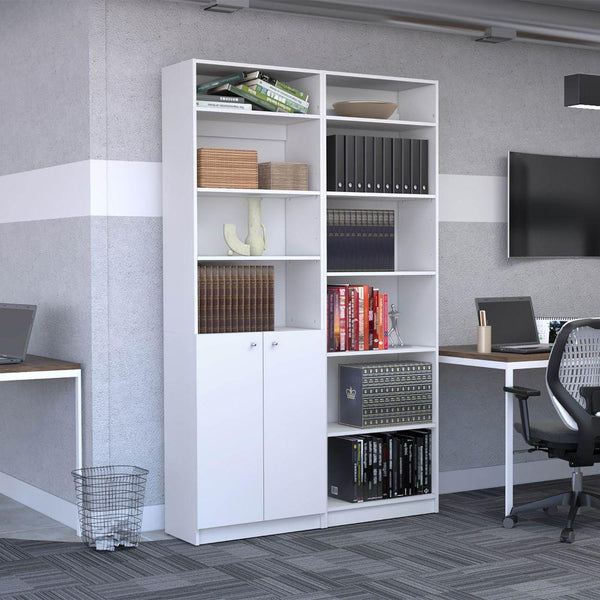 Combo de Bibliotecas Home, Blanco, Incluye Dos Bibliotecas y Dos complementos