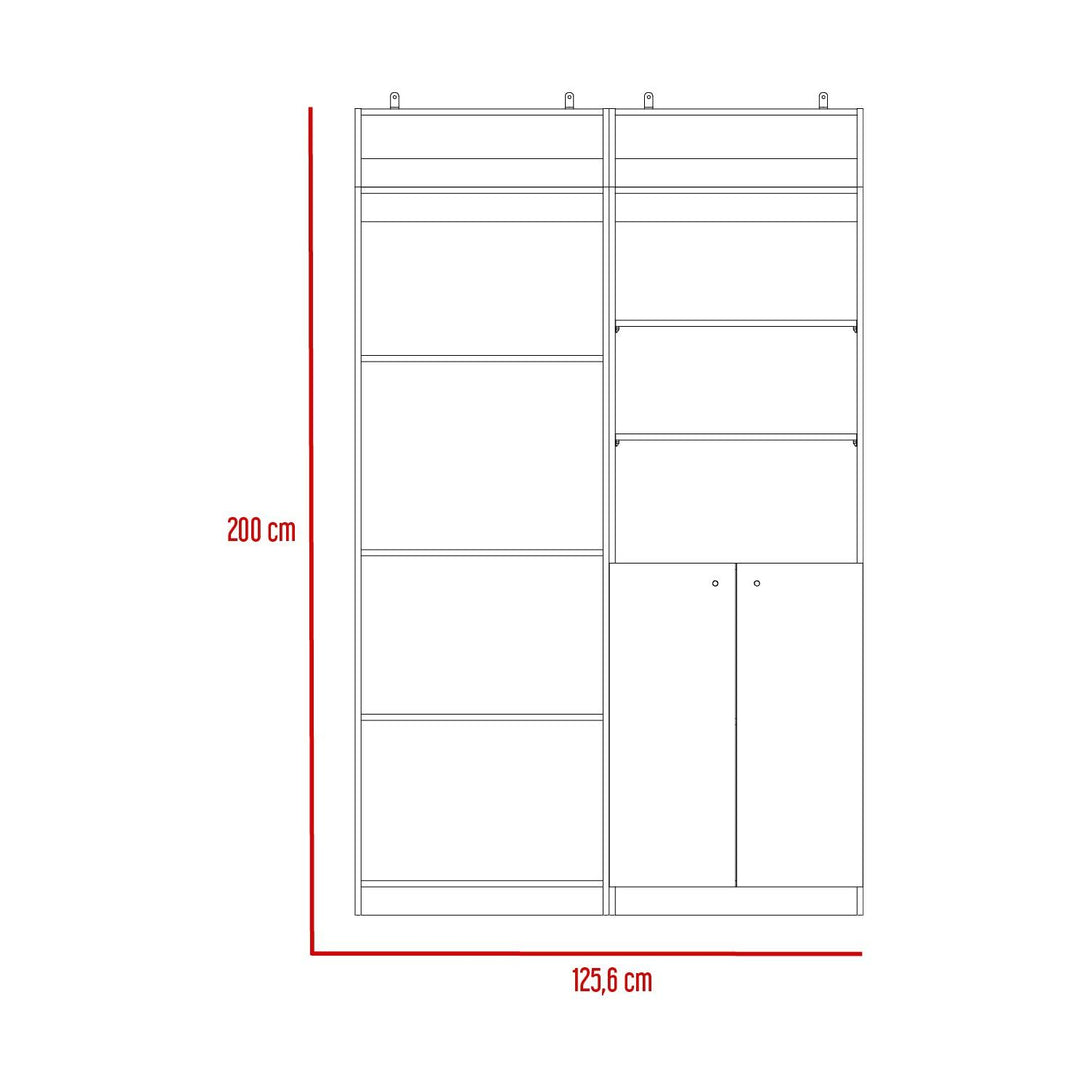 Combo de Bibliotecas Home, Blanco, Incluye Dos Bibliotecas y Dos Complementos - VIRTUAL MUEBLES