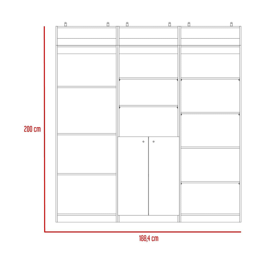Combo de Bibliotecas Home, Blanco Incluye Tres Bibliotecas y Tres Complementos - VIRTUAL MUEBLES