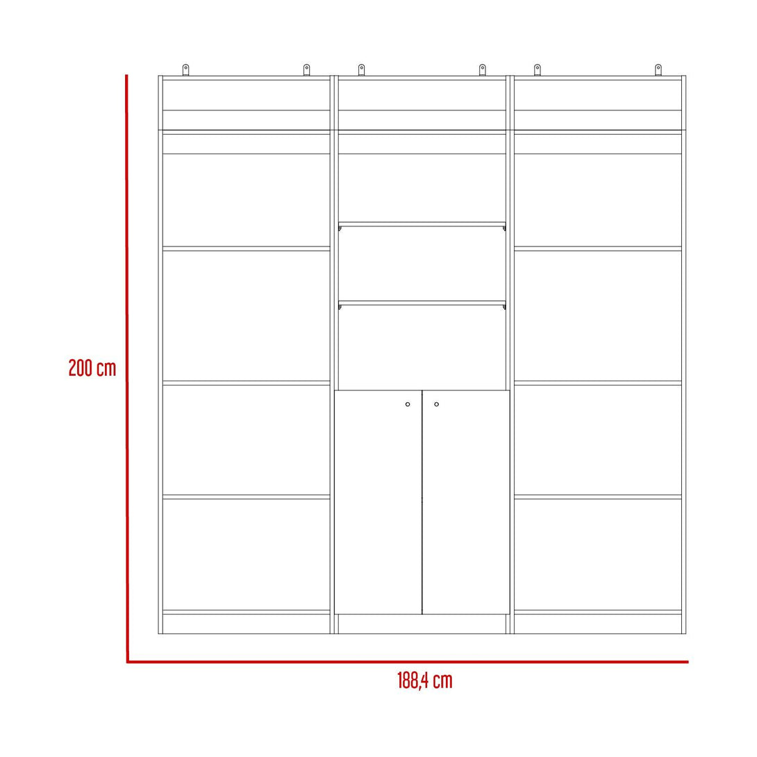 Combo de Bibliotecas Home, Blanco, Incluye Tres Bibliotecas y tres complementos - VIRTUAL MUEBLES