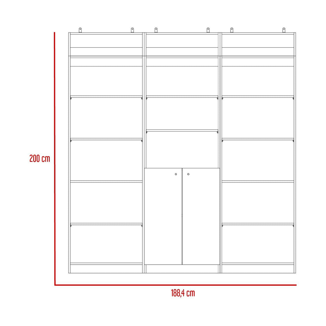 Combo de Bibliotecas Home, Blanco, Incluye Tres Bibliotecas y Tres Complementos - VIRTUAL MUEBLES