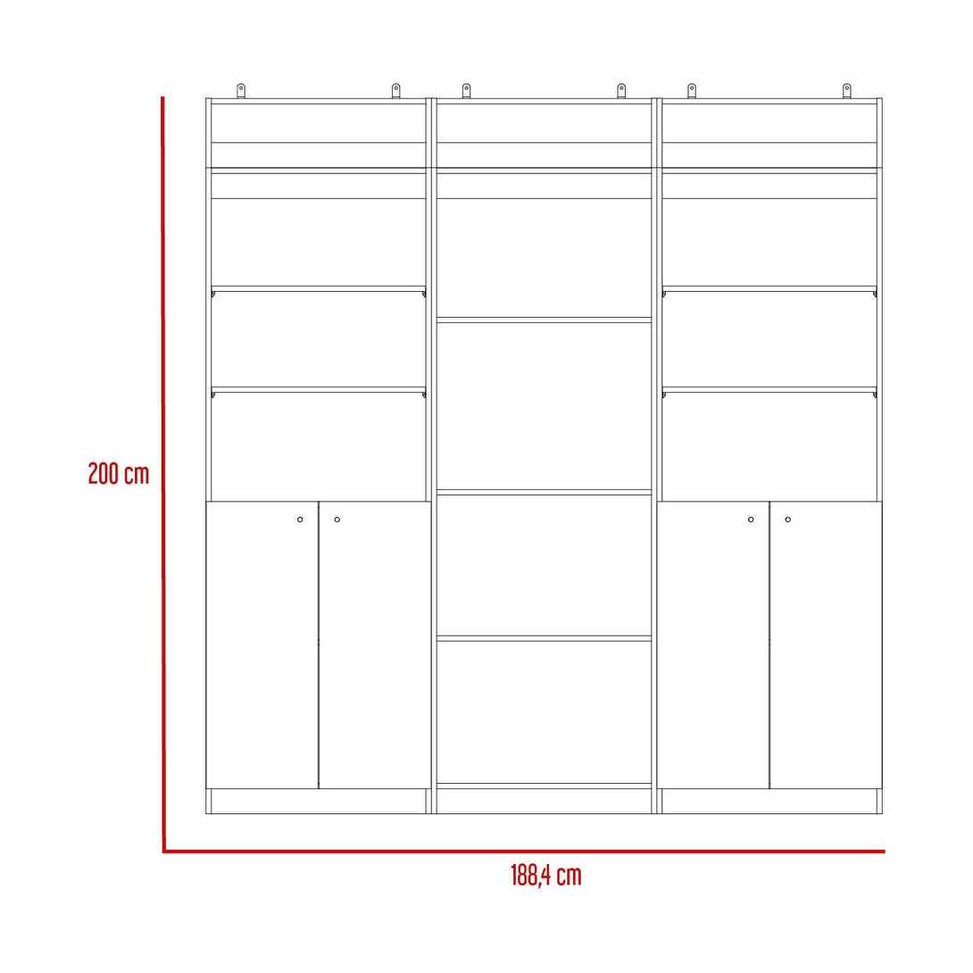 Combo de Bibliotecas Home, Wengue, Incluye Tres Bibliotecas y Tres Complementos - VIRTUAL MUEBLES