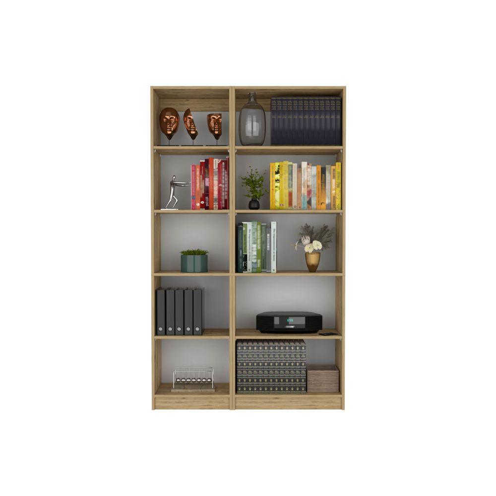 Combo de Bibliotecas Home, Macadamia, Incluye Dos Bibliotecas sin puerta - VIRTUAL MUEBLES