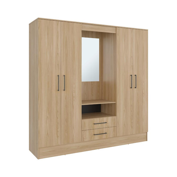 Closet Barmine, Fresno Europeo y Wengue, con dos cajones organizadores multiusos