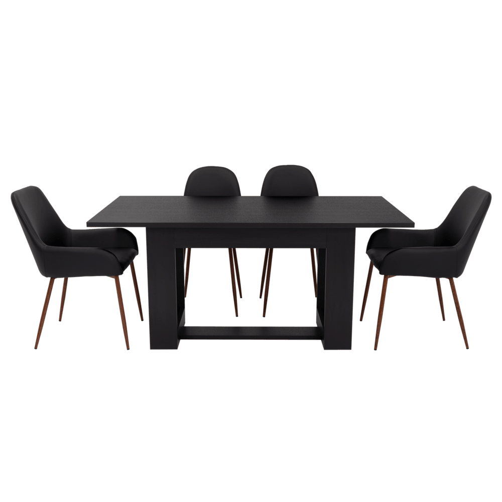 Combo Comedor Satura, Wengue y Café Claro, Incluye Comedor y 6 Sillas - VIRTUAL MUEBLES
