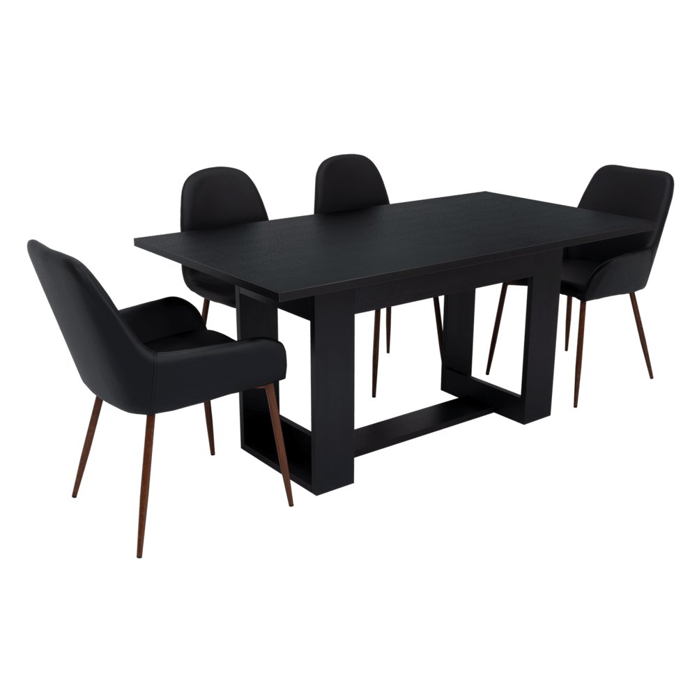 Combo Comedor Satura, Wengue y Café Claro, Incluye Comedor y 6 Sillas - VIRTUAL MUEBLES