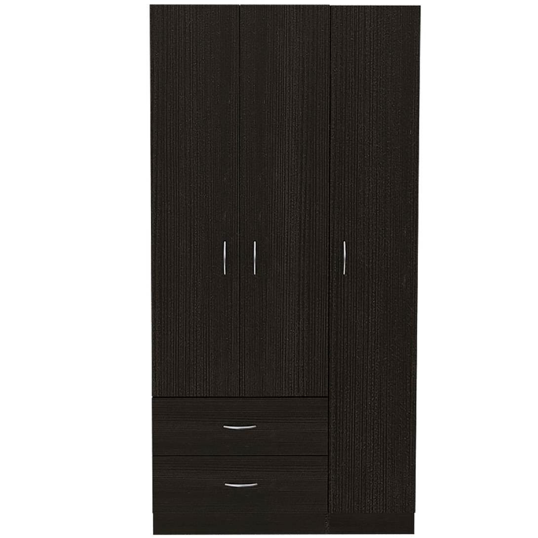 Closet América, Wengue, con Variedad de Entrepaños y Tubo para Colgar Ropa - VIRTUAL MUEBLES