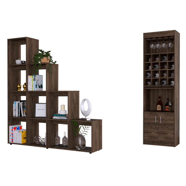 Combo Para Sala Haze, Incluye Bar Y Biblioteca Escalera.