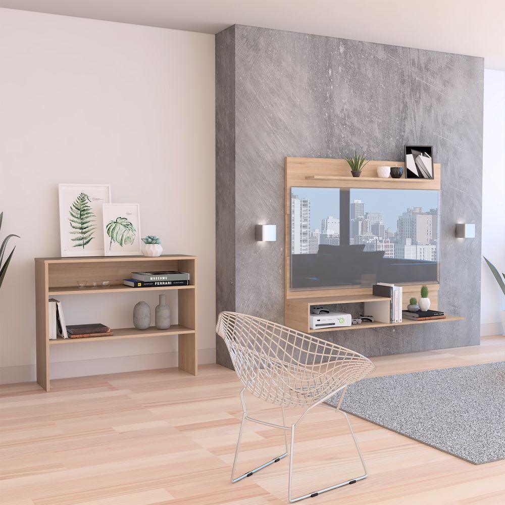 Combo Para Sala Malibu, Incluye Panel Tv Y Mesa Auxiliar.