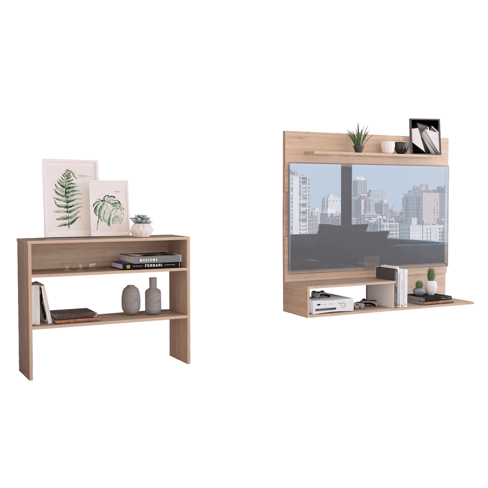 Combo Para Sala Malibu, Incluye Panel Tv Y Mesa Auxiliar.