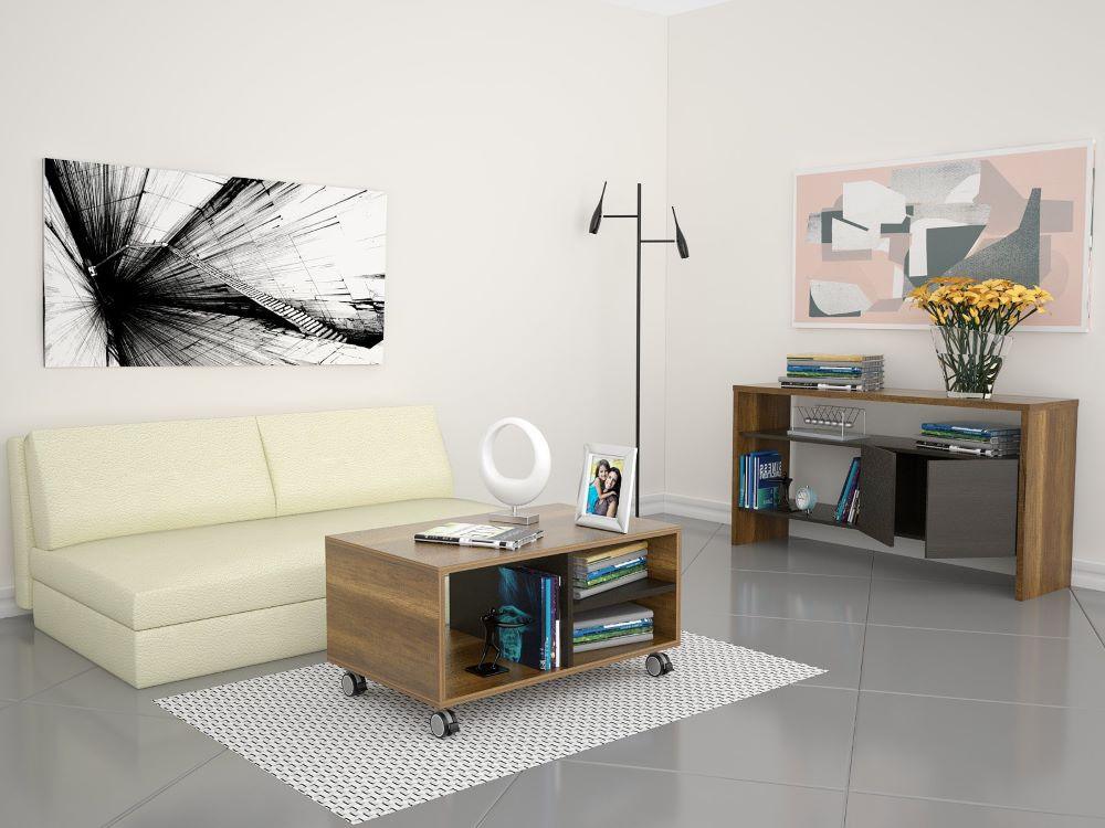 Combo Para Sala Portanova, Incluye Mesa Auxiliar Y Mesa De Centro.