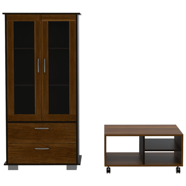 Combo Para Sala Damaris, Incluye Vitrina Y Mesa De Centro.