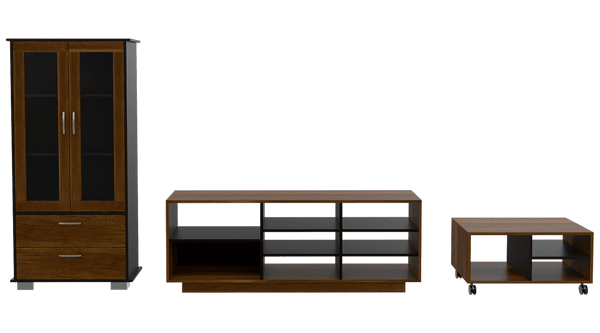 Combo Para Sala Dorotea, Incluye Mesa Para Tv Vitrina Y Mesa De Centro.