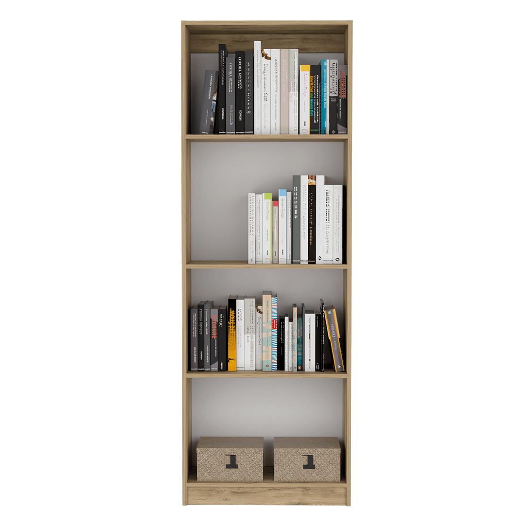 Combo de Bibliotecas Home Eco, Macadamia y Blanco, Incluye Tres Bibliotecas Sin Puertas. - VIRTUAL MUEBLES