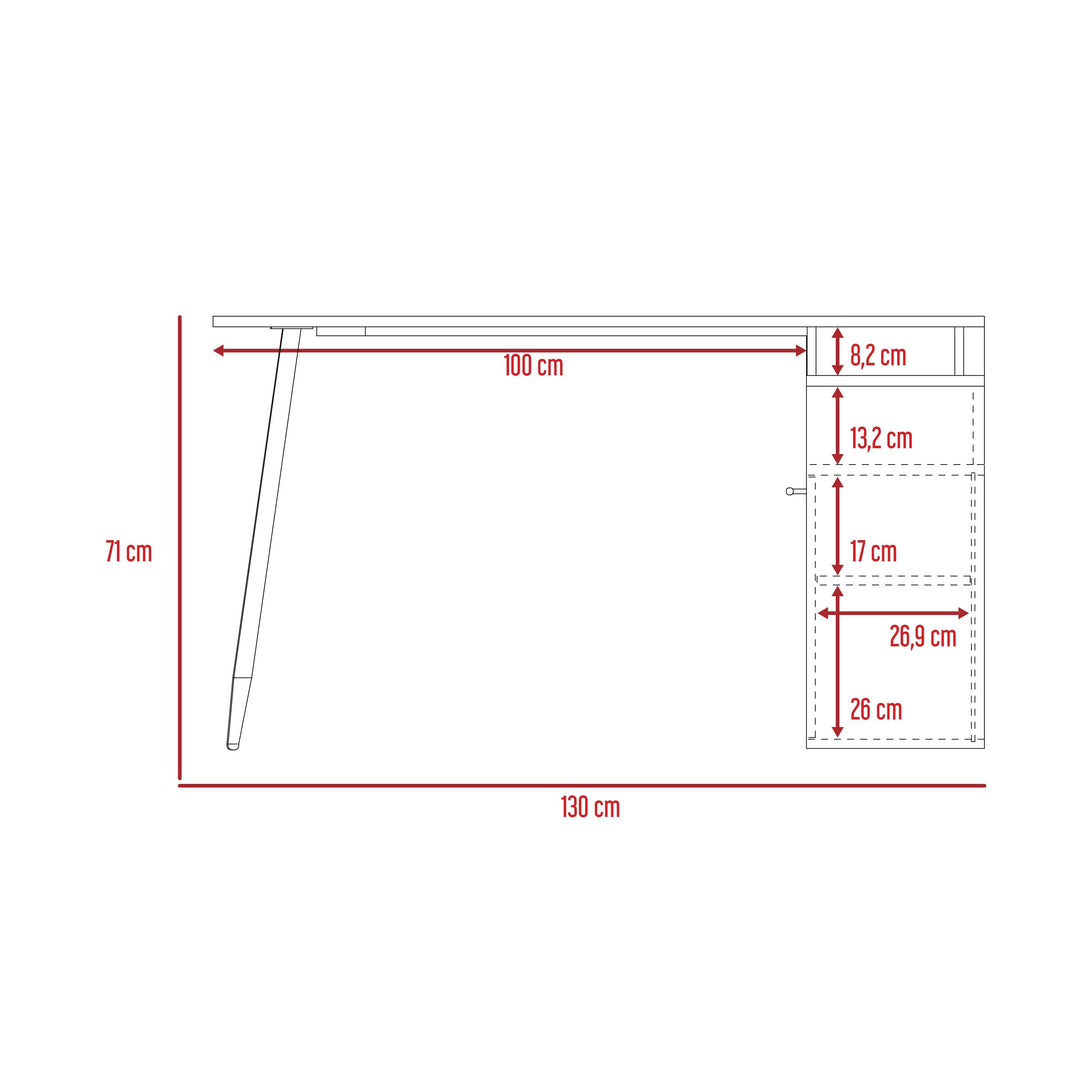 Escritorio en L Singapur color Café claro y Blanco para Oficina.