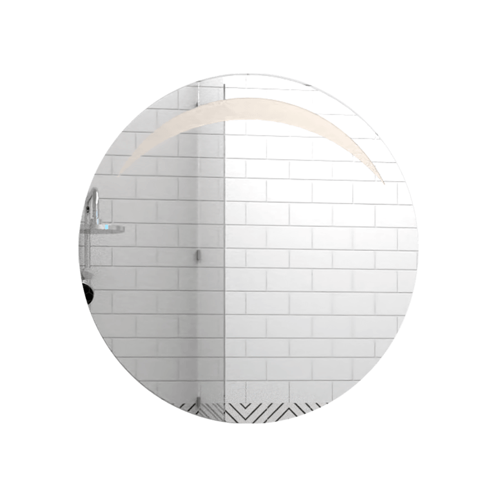 Espejo Bombay, en Forma Redonda con Diseño en Sandblasting en la parte superior - VIRTUAL MUEBLES