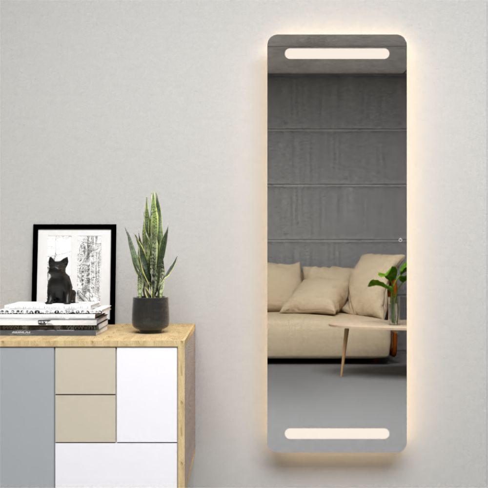 Espejo Melilla Led+touch, Rectangular con diseño en Sandblasting - VIRTUAL MUEBLES