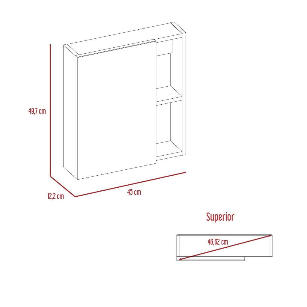 Gabinete de Baño Delhi color Blanco Perla.