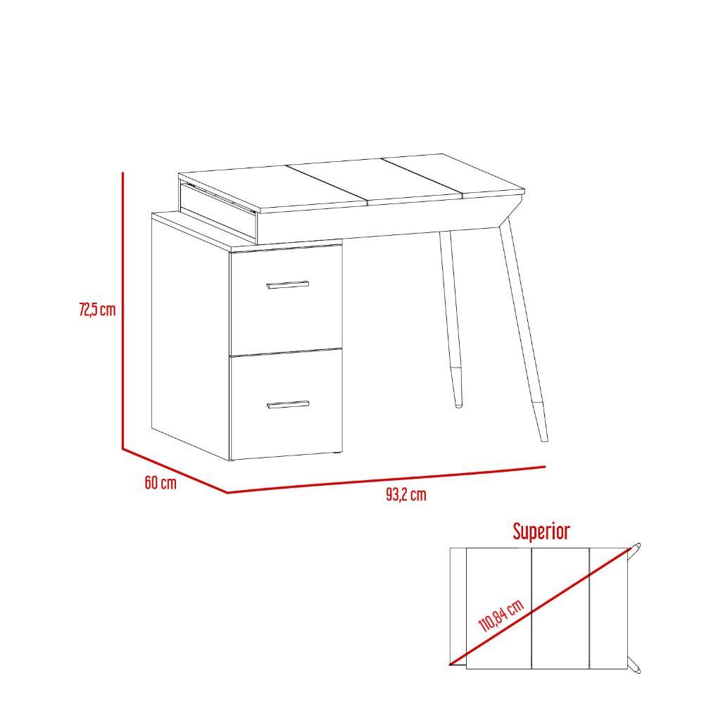 Escritorio Taira color Wengue para Oficina.