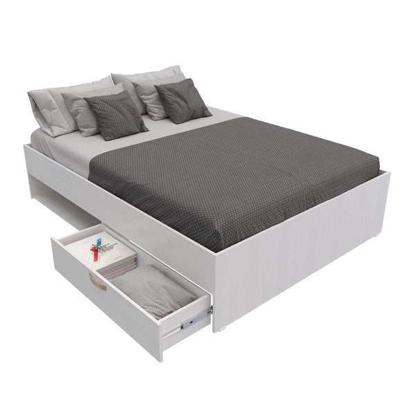 Cama Doble Nórdica Con Cajón Blanco