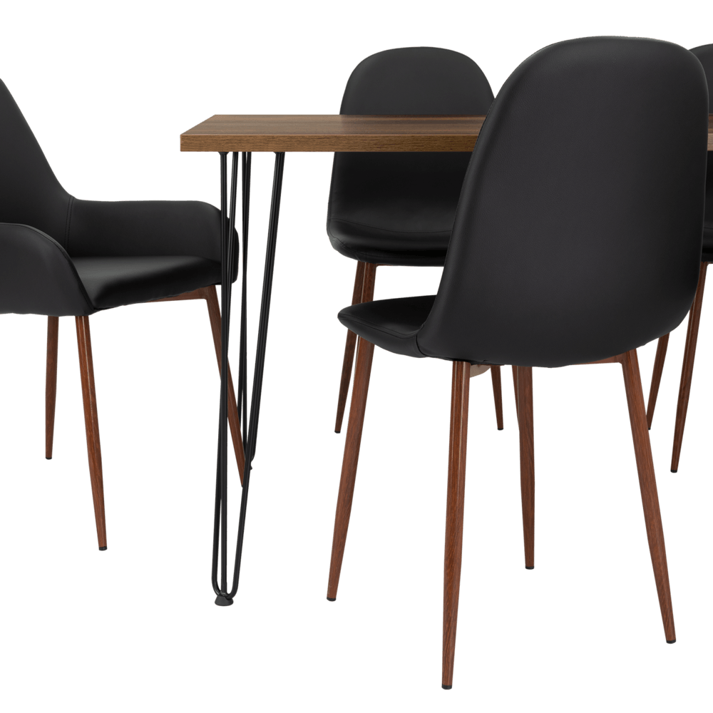 Combo Comedor Vimeno, Cobre, Wengue y Café Claro, Incluye Comedor y 6 Sillas - VIRTUAL MUEBLES