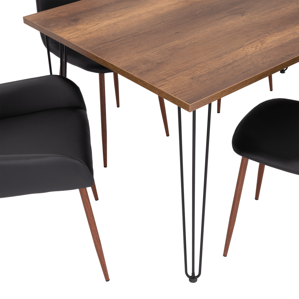 Combo Comedor Vimeno, Cobre, Wengue y Café Claro, Incluye Comedor y 6 Sillas - VIRTUAL MUEBLES