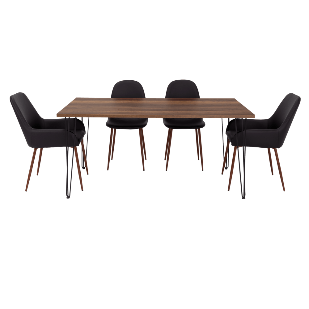 Combo Comedor Vimeno, Cobre, Wengue y Café Claro, Incluye Comedor y 6 Sillas - VIRTUAL MUEBLES