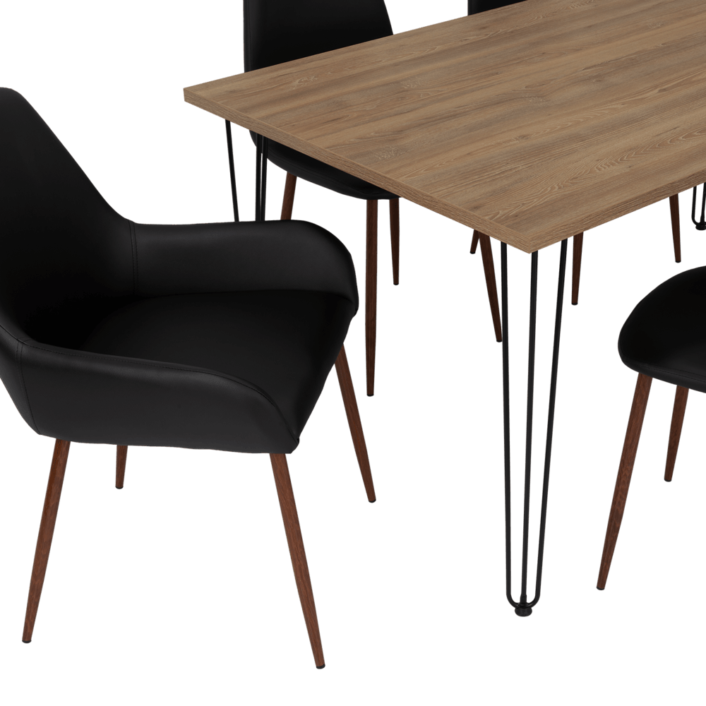 Combo Comedor Bomira, Miel, Wengue y Café Claro, Incluye Comedor y 6 Sillas - VIRTUAL MUEBLES