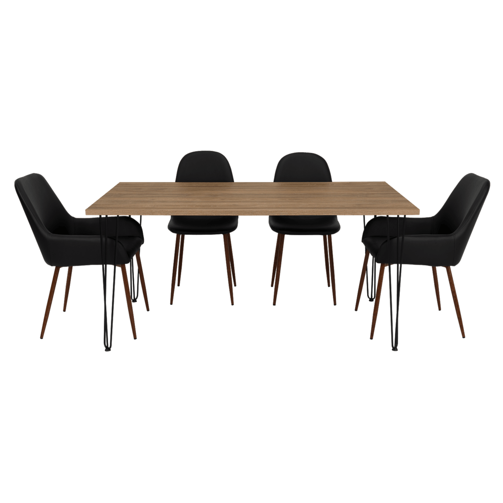 Combo Comedor Bomira, Miel, Wengue y Café Claro, Incluye Comedor y 6 Sillas - VIRTUAL MUEBLES