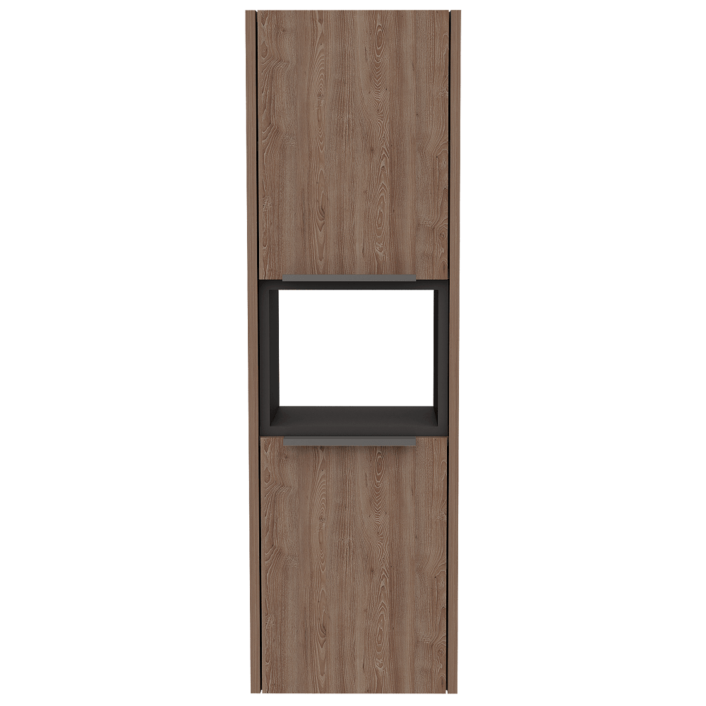 Gabinete de baño Kairoz color Miel y Plata oscuro.