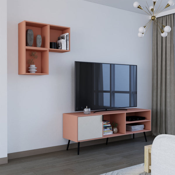 Combo para Sala Loreto, Incluye Mesa de TV y 3 Repisas