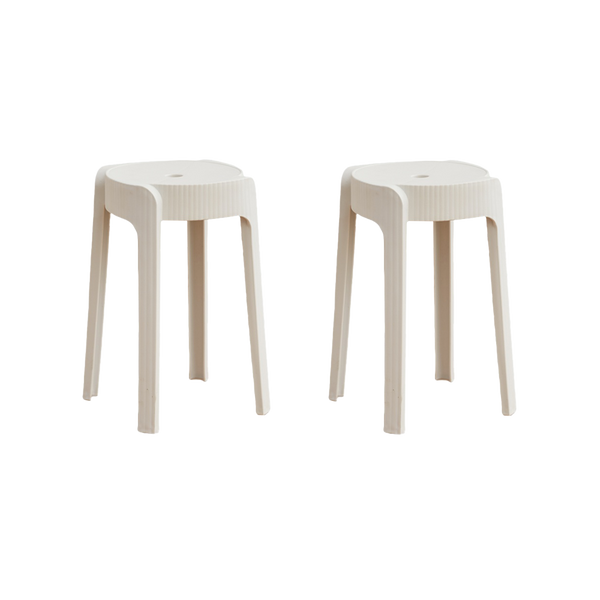 Butaco Apilable Maison, Color Blanco, Diseño Moderno X2