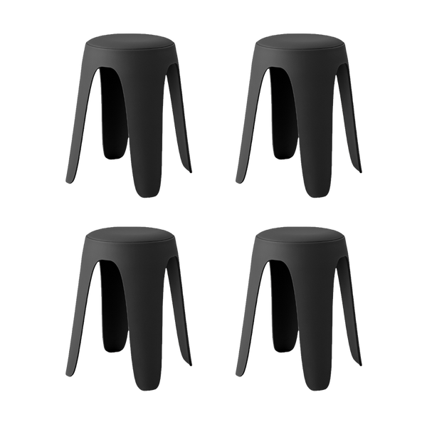 Butaco Con Cojin Else, Color Negro, Diseño Moderno incluye cojín X4