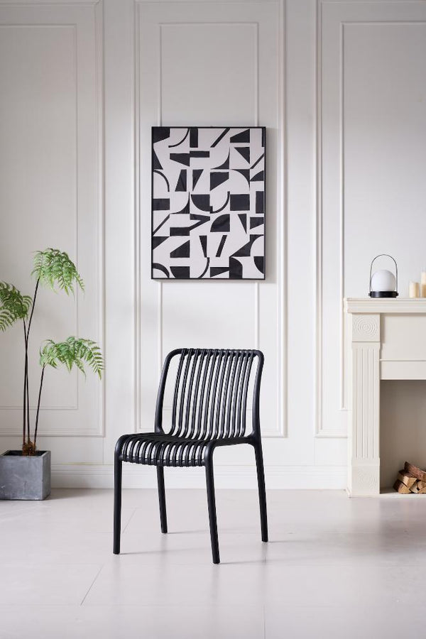 Silla Terra, Color Negro, Con espaldar